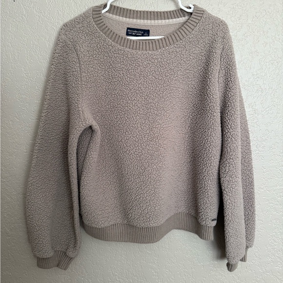 Abercrombie & Fitch Taupe Sherpa Sweater - Picture 1 of 6